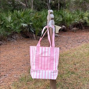 Victoria's Secret Pink Striped Cooler and Tote Bag In One! Beach Boat Travel NWT